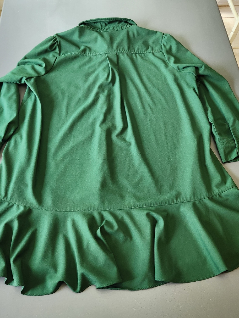 Tuckernuck Crepe Callahan Shirt Dress Emerald XXL Ruffle Pockets Flounce Hem - Picture 7 of 14